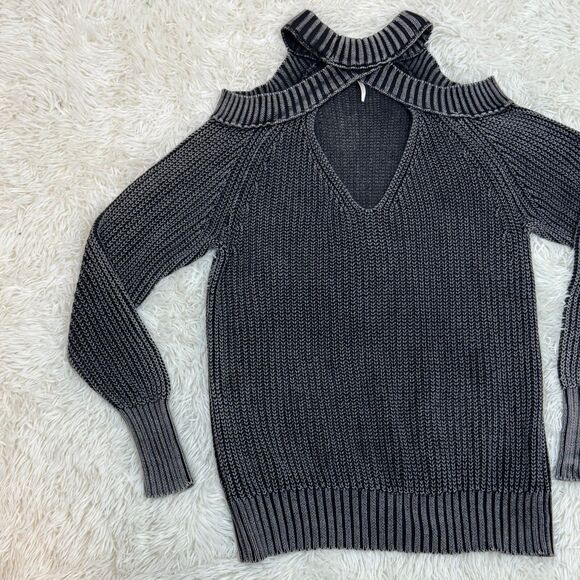 Free People Open Shoulder Oversized Sweater XSmall - Picture 7 of 12
